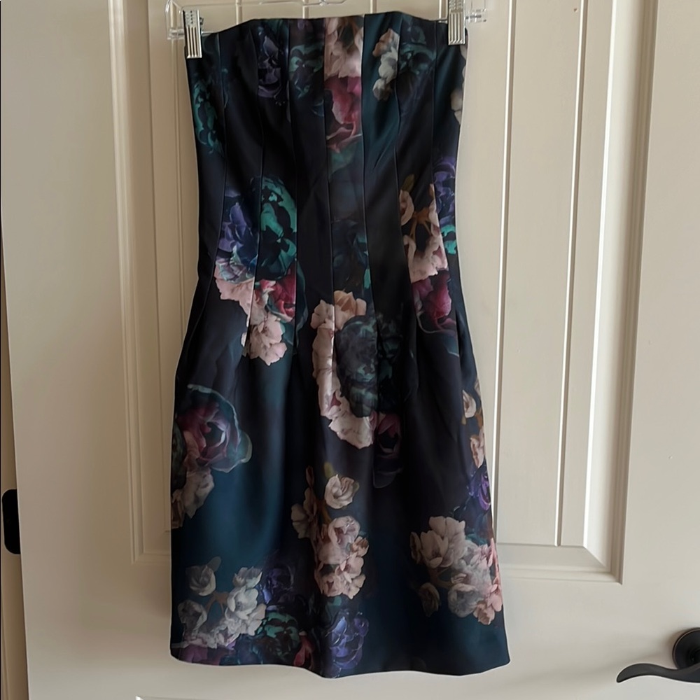 H&M Green Strapless Sheath Dress Cocktail